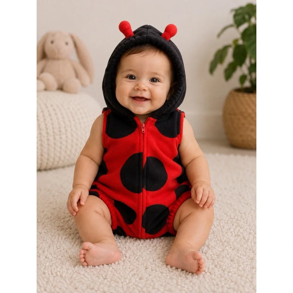Carter's Ladybug Hooded Full Zip Costume 6-9 Months Halloween Play